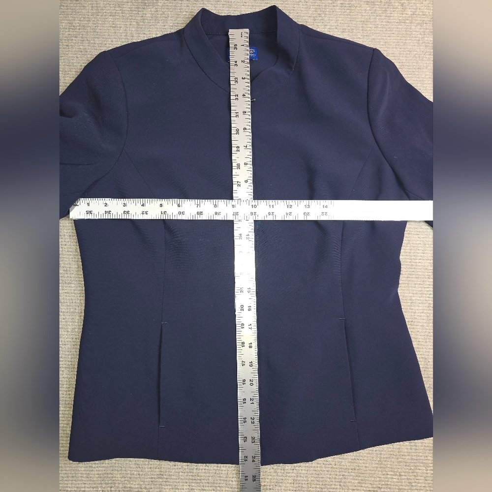 Pendleton Wool Mills Navy Blue Hidden Full Zip Professional Blazer Jacket Sz 8 - Picture 12 of 14